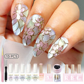 Trendy Nail Design Kit - No.15 Flower Stained Glass Window